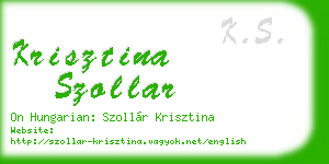 krisztina szollar business card